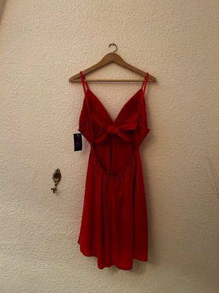 Vestido Rojo Fiesta Encaje Pink Talla Única Nuevo