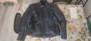 Chaqueta de cuero LEM moto sin raspones