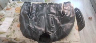 Chaqueta de cuero LEM moto sin raspones