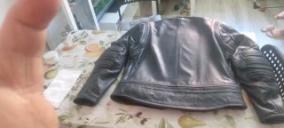 Chaqueta de cuero LEM moto sin raspones