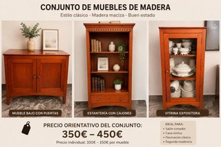 Conjunto Muebles Madera Clásico