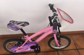 Bicicleta niña 14 rosa con ruedines