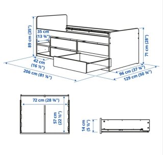 Cama con estructura de almacenaje