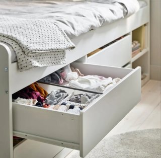 Cama con estructura de almacenaje