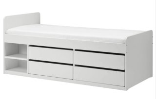 Cama con estructura de almacenaje