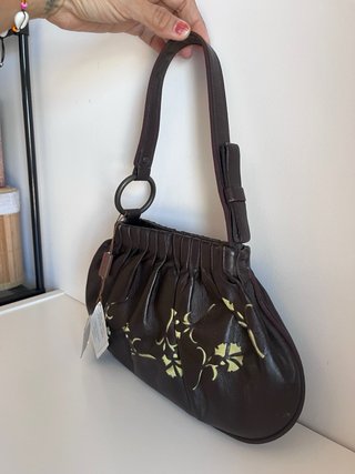 Bolso Vitorio y Lucchino Marrón Flores pistacho
