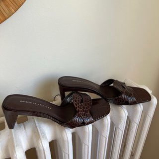 Sandalias Zara tacón marrón chocolate talla 40