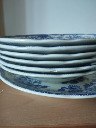 Lote Vajilla Cerámica Inglesa Ironstone Azul
