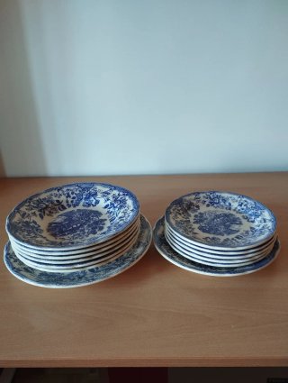 Lote Vajilla Cerámica Inglesa Ironstone Azul