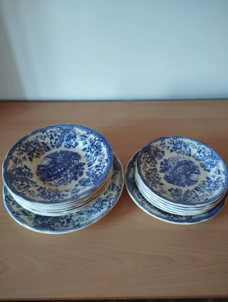 Lote Vajilla Cerámica Inglesa Ironstone Azul