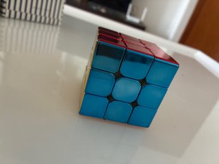 Cubo Rubik Metálico Azul y Rojo