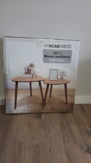 Set 2 mesas auxiliares madera - A estrenar