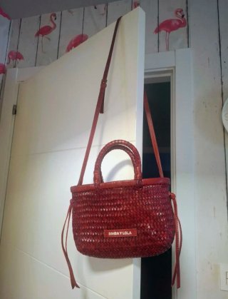 Bolso Bimba y Lola trenzado burdeos