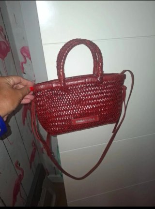 Bolso Bimba y Lola trenzado burdeos