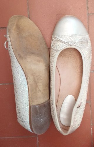 Bailarinas plateadas con brillo