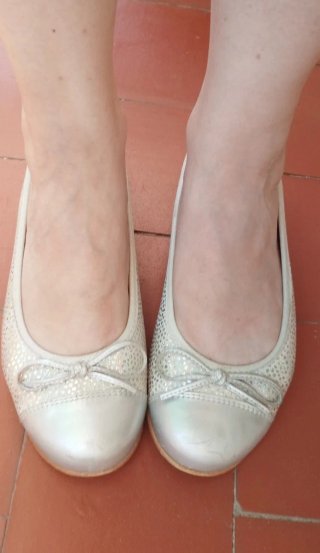 Bailarinas plateadas con brillo