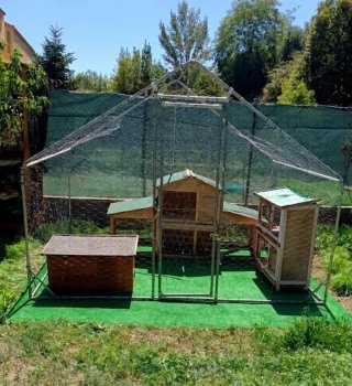 Gallinero exterior 2x3m + 3 casetas madera.