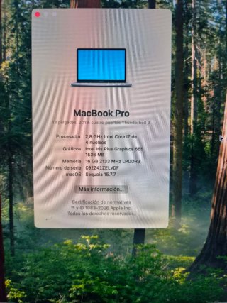 MacBook Pro 2019 i7 1TB 16GB RAM Plata