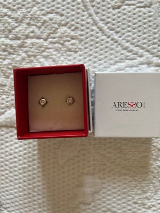 Pendientes oro blanco y diamante niña