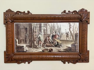 Cuadro antiguo marco madera tallada