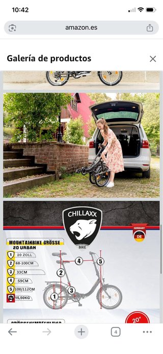 : Bicicleta Plegable Chillaxx 20 Urban Negra