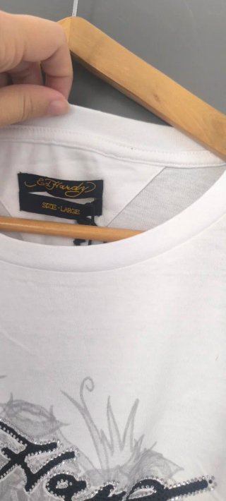 Camiseta Ed Hardy Blanca con Diseño talla L