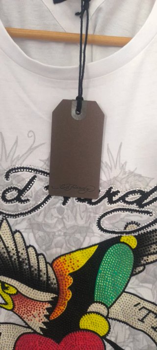 Camiseta Ed Hardy Blanca con Diseño talla L