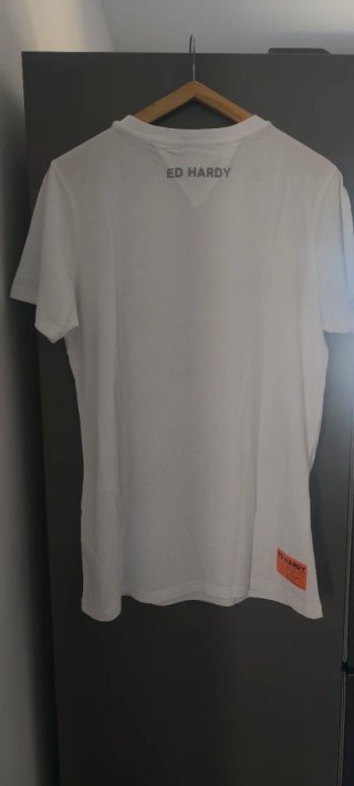 Camiseta Ed Hardy Blanca con Diseño talla L
