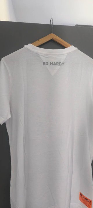 Camiseta Ed Hardy Blanca con Diseño talla L