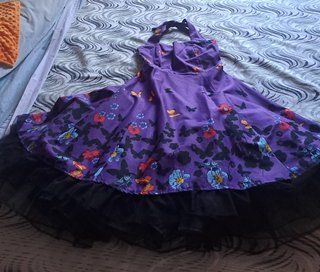 Vestido morado vintage mariposas años 50