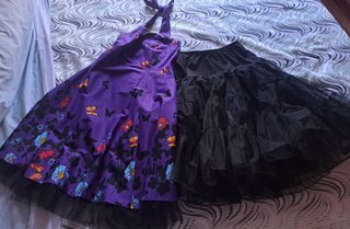 Vestido morado vintage mariposas años 50