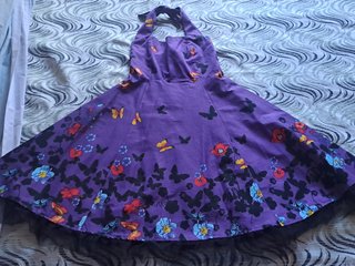 Vestido morado vintage mariposas años 50