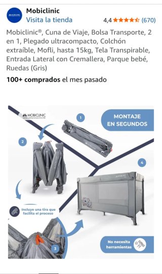 Cuna de viaje + Colchón plegable