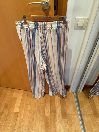 Pantalón ancho rayas cintura goma