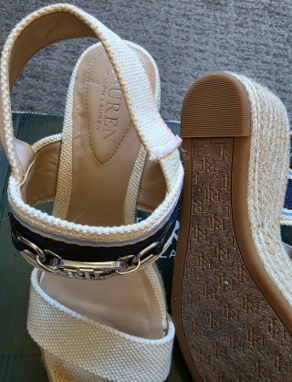 Sandalias cuña Ralph Lauren beige
