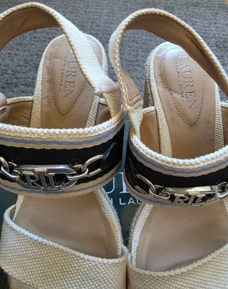 Sandalias cuña Ralph Lauren beige