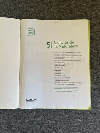 Ciencias de la naturaleza, 5 Primaria