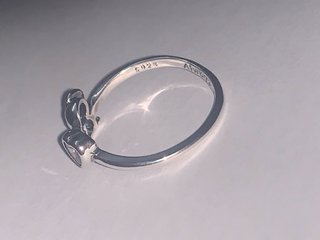 Anillo Plata Elefante Corazón Rosa Ajustable
