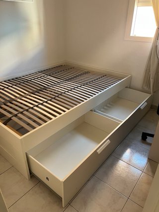 Cama IKEA Blanco con Cajones