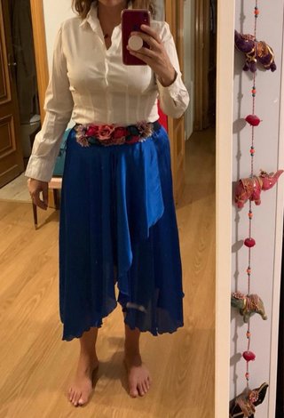 Falda Zara vuelo azul talla L