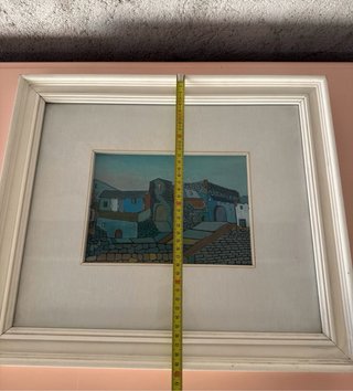 Dipinto vintage Scorcio di borgo Firmato Sideri