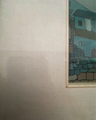 Dipinto vintage Scorcio di borgo Firmato Sideri