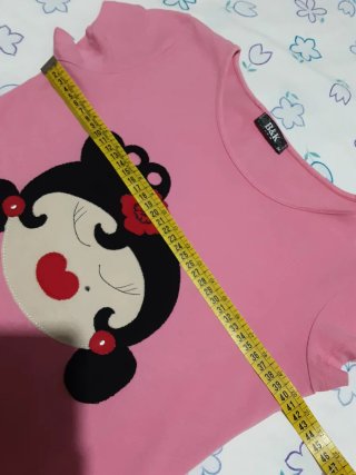 Camiseta de manga corta tipo "Las Karmelas" rosa M