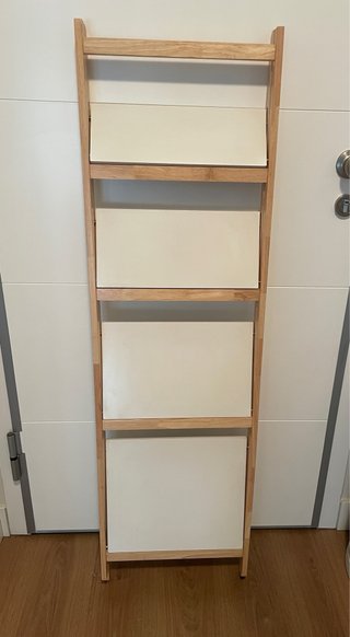 Estantería Escalera 4 Baldas Madera Blanca