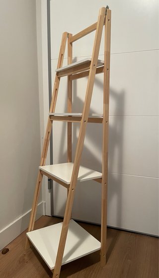 Estantería Escalera 4 Baldas Madera Blanca