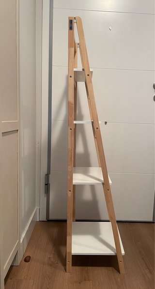 Estantería Escalera 4 Baldas Madera Blanca