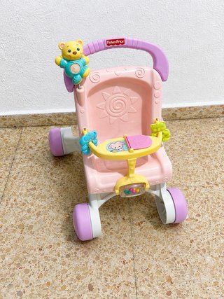 Correpasillos Fisher-Price rosa con osito