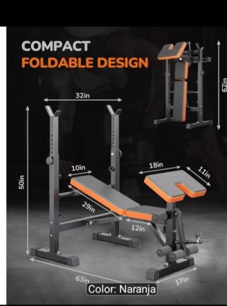 Banco de Pesas Plegable Naranja
