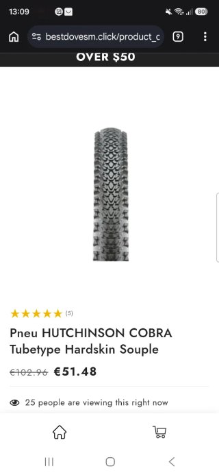 Pneus Hutchinson Cobra 26 MTB/BTT Tubeless Ready