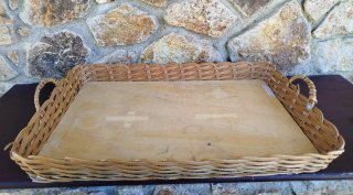 Cesta MINBRE mimbre y madera